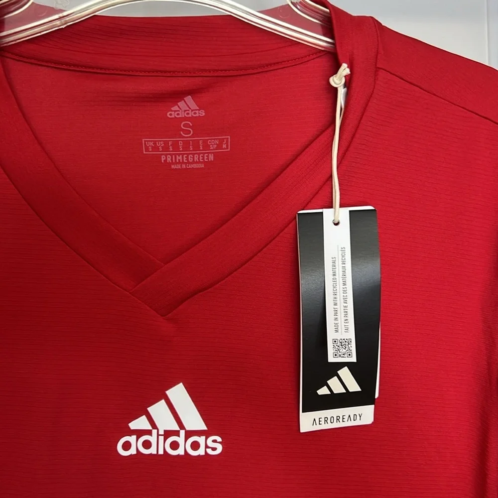 NWT Adidas Red Soccer Long Sleeve Top-‎ S